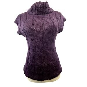 ANA Size Small Purple vest sweater A new Approach pull over roll over collar